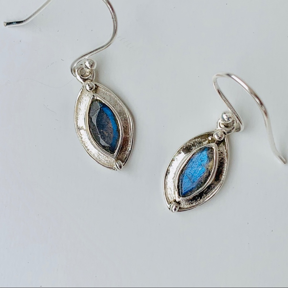 Labradorite Marquise Dangle Earrings